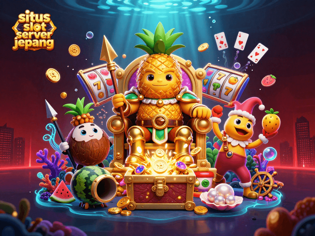 Experience the excitement of situs slot server jepang with a golden pineapple king and vibrant gaming elements.