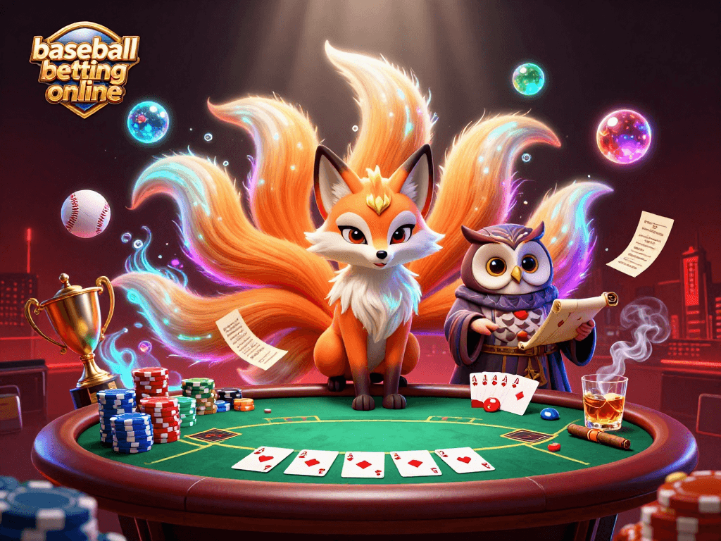 Engage with exciting baseball betting online through vibrant 3D animated scenes filled with sports elements.