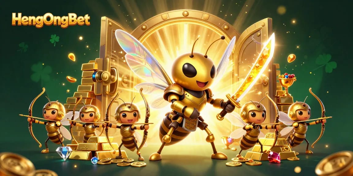 Experience vibrant gaming adventures with HengOngBet's illustrated casino scene, showcasing immersive features and excitement.