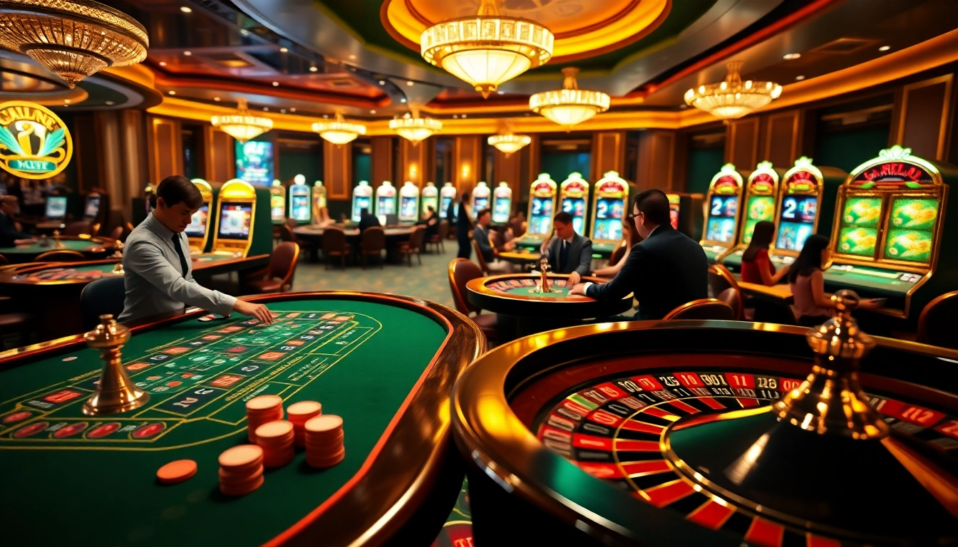 Experience the thrill of 222bd one with players at a high-stakes blackjack table in a luxurious casino.