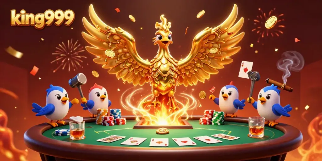 Menangkan permainan dengan king999 sambil menikmati ilustrasi kasino yang penuh energi dan keseruan.