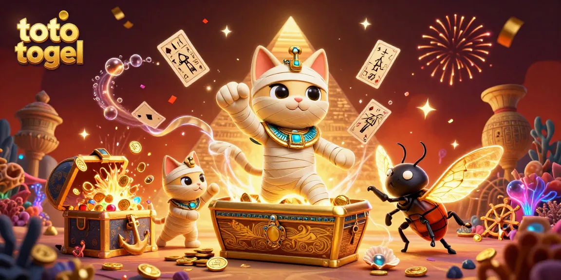Engage in toto togel with this dynamic 3D illustration showcasing a pyramid casino scene.