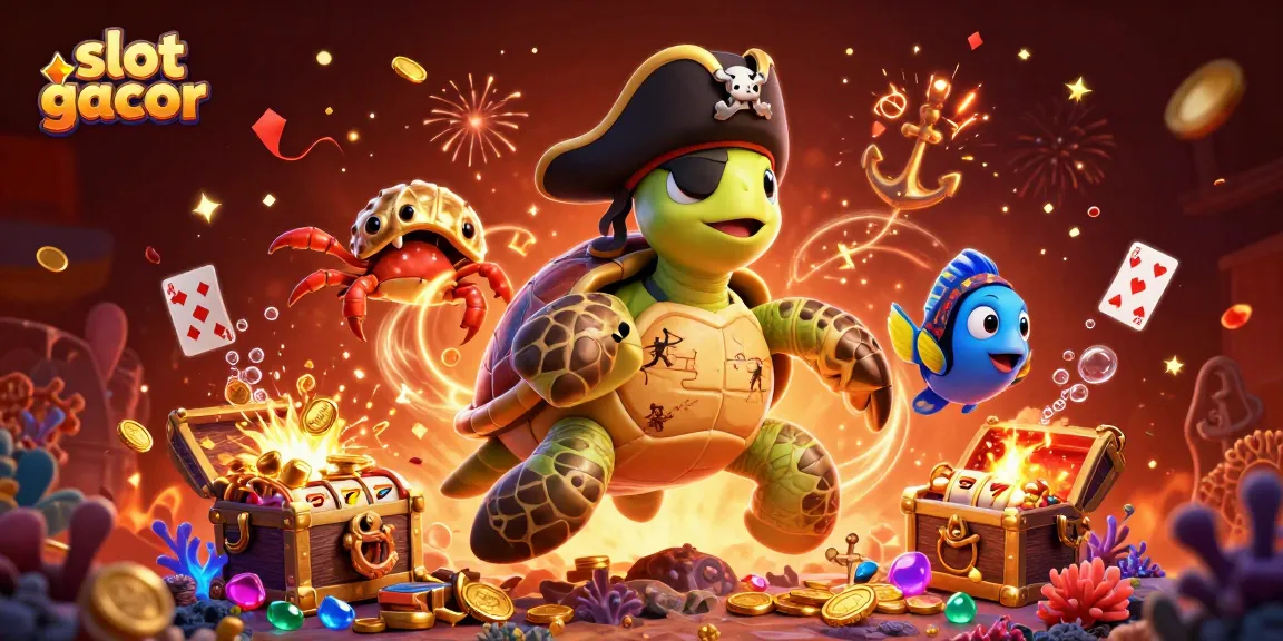 Engage in slot gacor excitement with our colorful casino-themed underwater scene featuring vibrant characters.