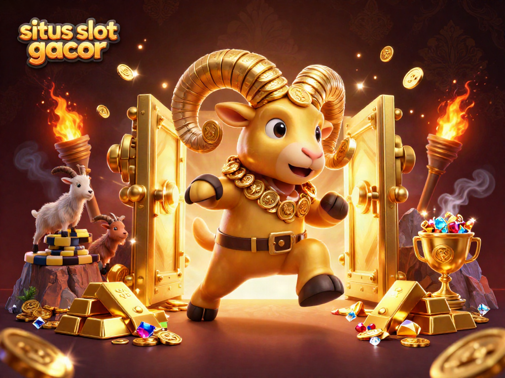 Engage in exhilarating gameplay at situs slot gacor with vibrant 3D casino illustration rich in gold and treasures.