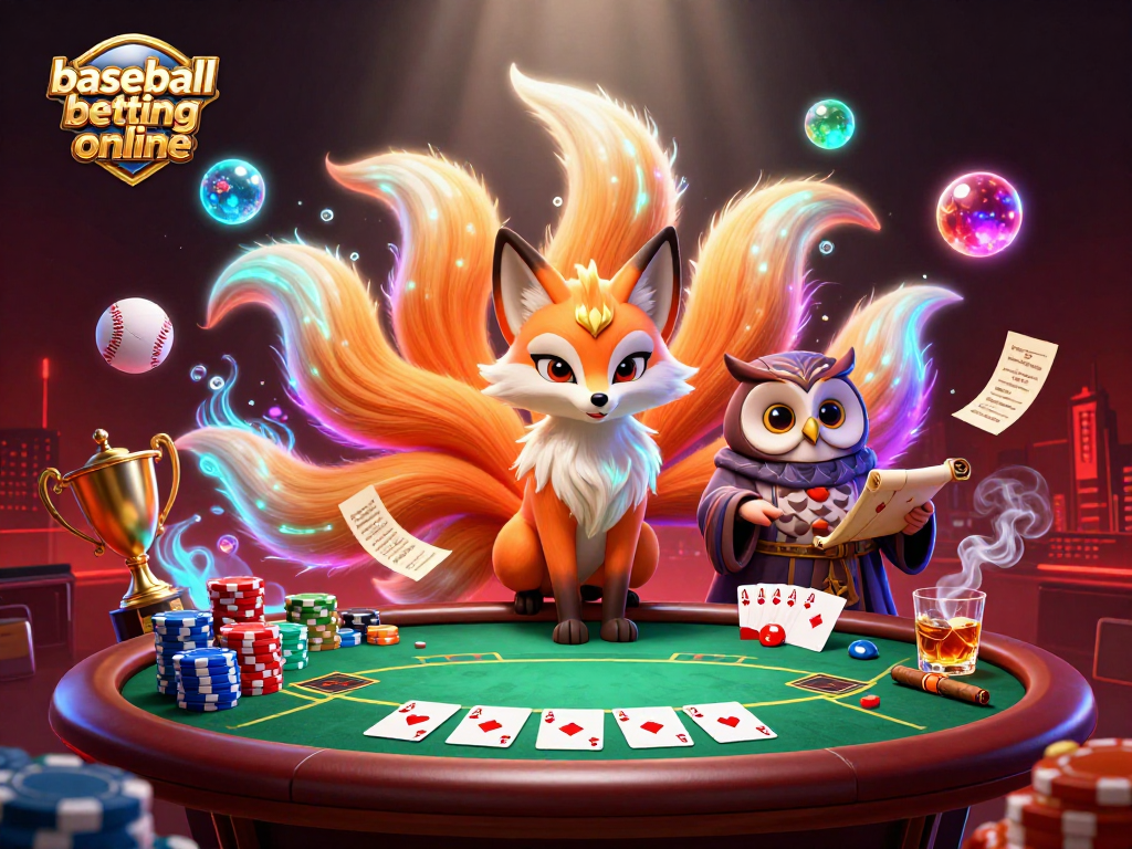 Engage with exciting baseball betting online through vibrant 3D animated scenes filled with sports elements.
