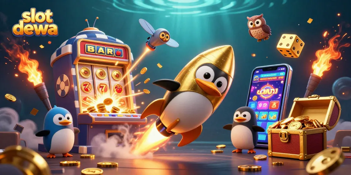 Rasakan aksi slot dewa dengan ilustrasi kasino yang penuh koin dan jackpot mengagumkan.