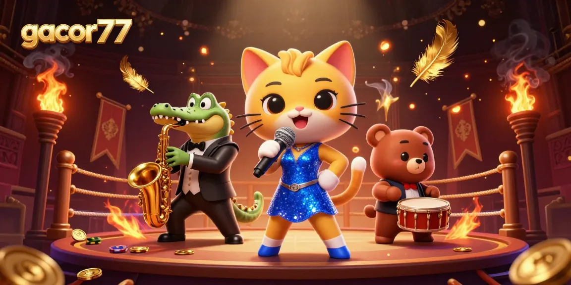 Gacor77 menghadirkan permainan kasino seru dengan kucing penyanyi jazz dan karakter menarik lainnya.