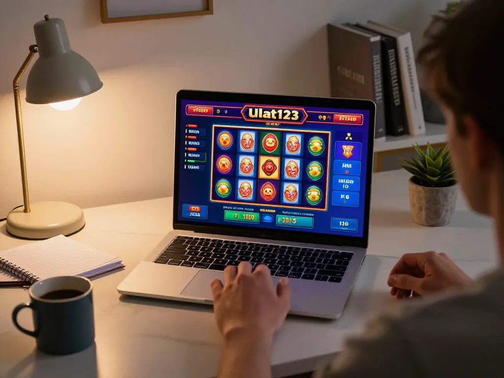 Bergabunglah dengan permainan kasino Ulat123 dari pengaturan rumah yang nyaman dengan slot yang cerah di layar