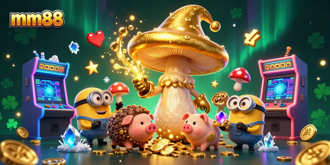 Win big with mm88 in this vibrant 3D casino scene showcasing magical elements and gaming excitement.