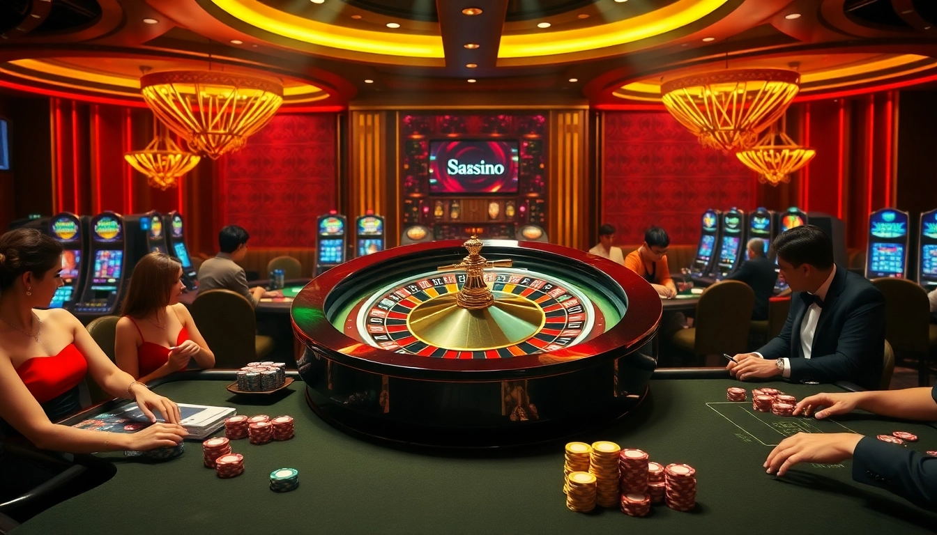 Experience high-stakes excitement at https://rr888.in.net/ with a luxurious casino scene featuring roulette and blackjack tables.