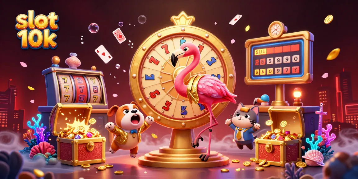 Spin the slot 10k prize wheel for winning adventures in this vibrant casino scene.
