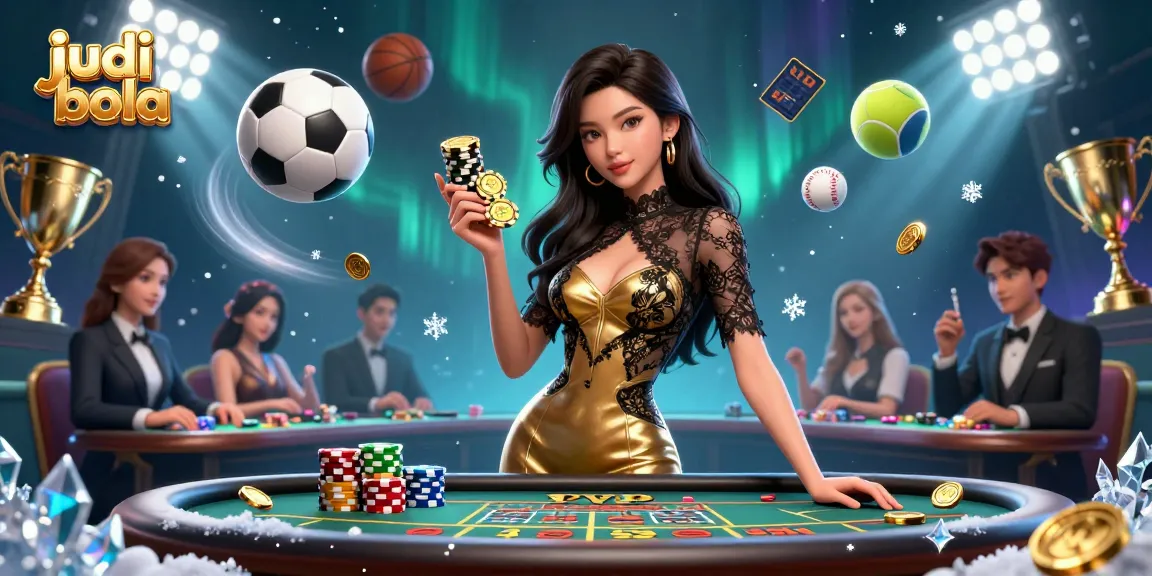 Engaging scene of judi bola in action, featuring a confident Asian woman at a sports betting table.