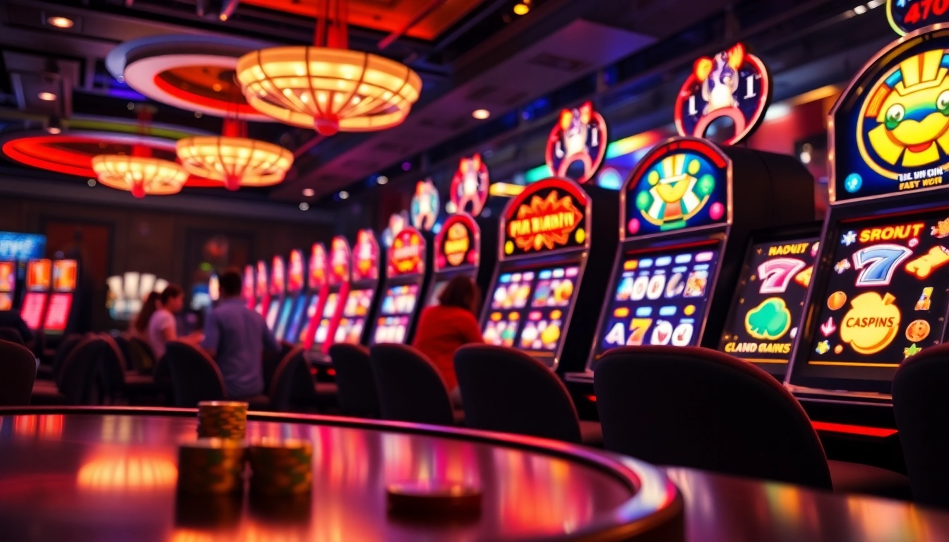 L567 casino scene showcasing players enjoying popular slot machines with vibrant visuals.
