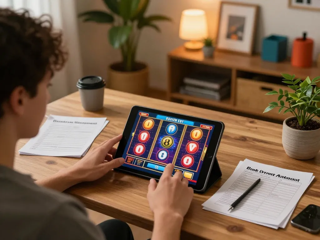 Experience situs slot gacor through dynamic online gameplay on a tablet in a cozy home atmosphere.