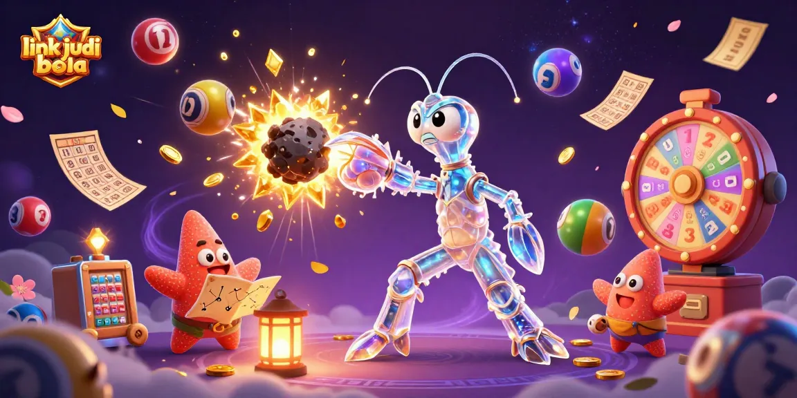 Experience thrilling action with the link judi bola featuring a cosmic samurai and vibrant lottery elements in a magical atmosphere.