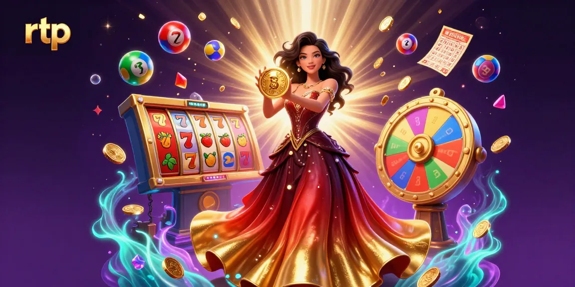 Experience winning chances with RTP while enjoying captivating slot games and vibrant graphics in this dynamic casino scene.