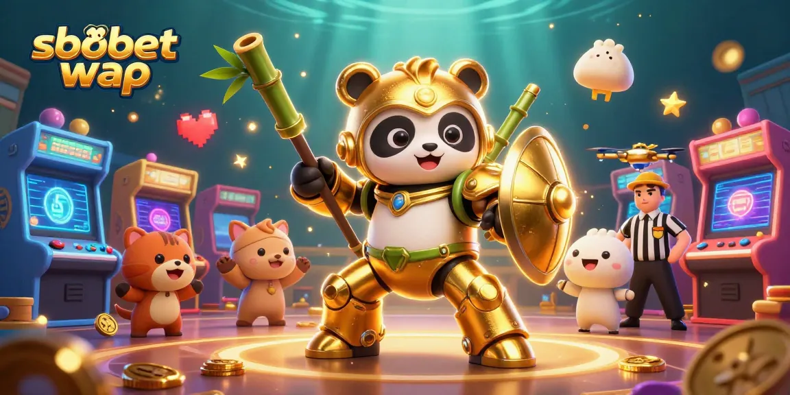 Experience sbobet wap with vibrant gaming action in a colorful 3D casino arena.