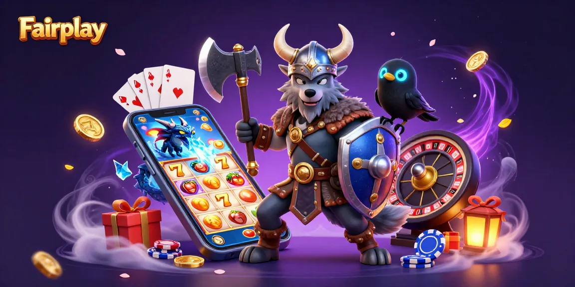Experience the thrill of Fairplay with a Viking wolf warrior navigating exciting slot games.