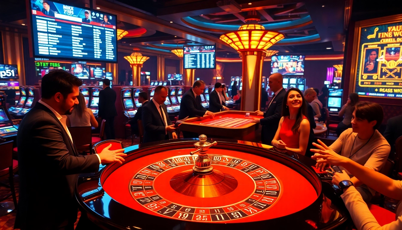 Players enjoying high-stakes games at MK 8 casino, showcasing roulette and cards.