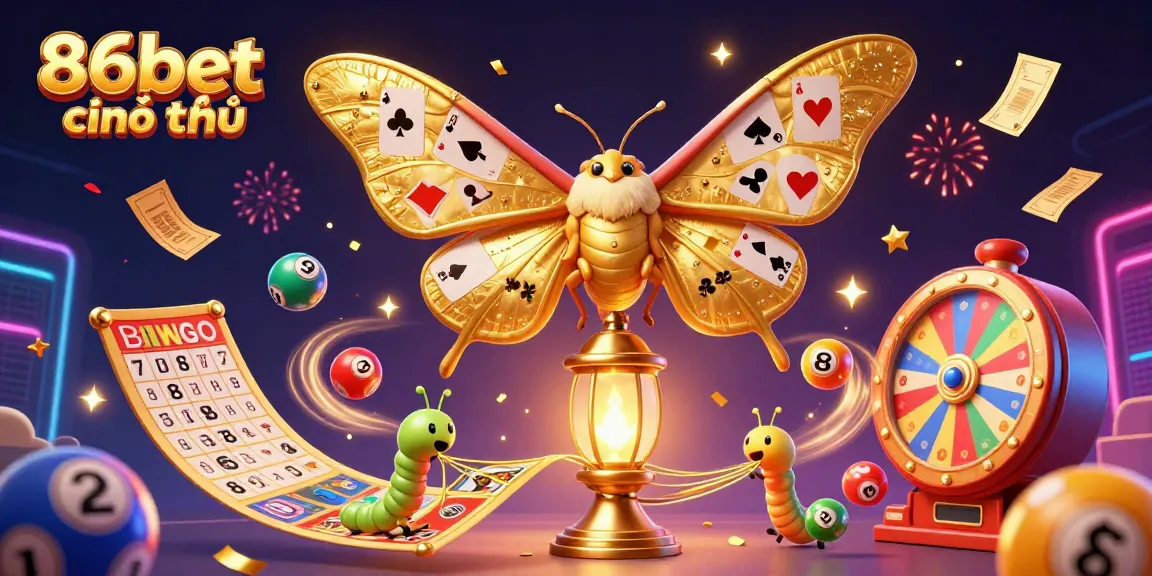 Engage with the vibrant world of 86bet chính thức through this dynamic casino illustration showcasing exciting lottery activities.