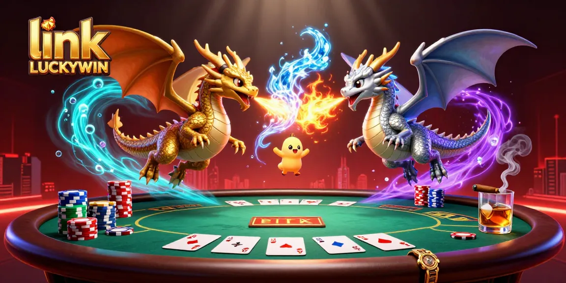 Win big with exciting gameplay at link LUCKYWIN, featuring captivating 3D dragon and poker elements.