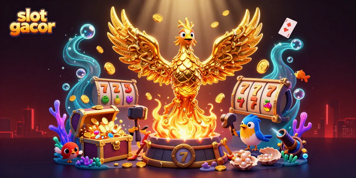 Spin and win with slot gacor, a captivating illustration of slot elements and mythical characters.