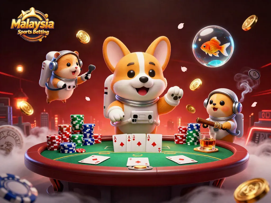 Experience exhilarating Malaysia Sports Betting with cartoon characters in a dynamic casino scene.
