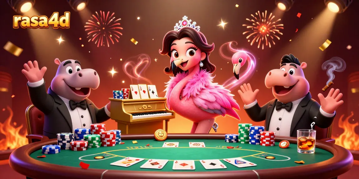 Experience the thrill of gambling with rasa4d in this vibrant casino scene of poker and celebration.