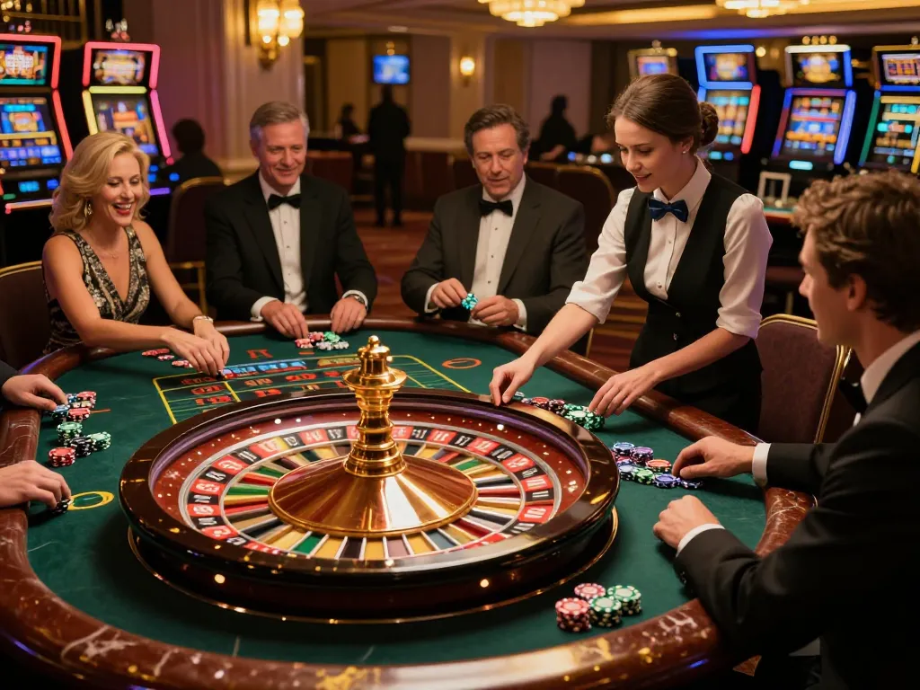 Place your bets at the cm88 roulette table in a luxurious casino atmosphere.