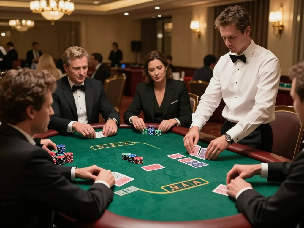 Players at a poker table experiencing strategic gameplay at GO8, showcasing casino excitement.