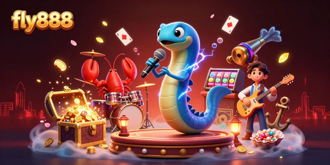 Experience thrilling fun at fly888 with an underwater casino party, featuring animated characters and vibrant game elements.