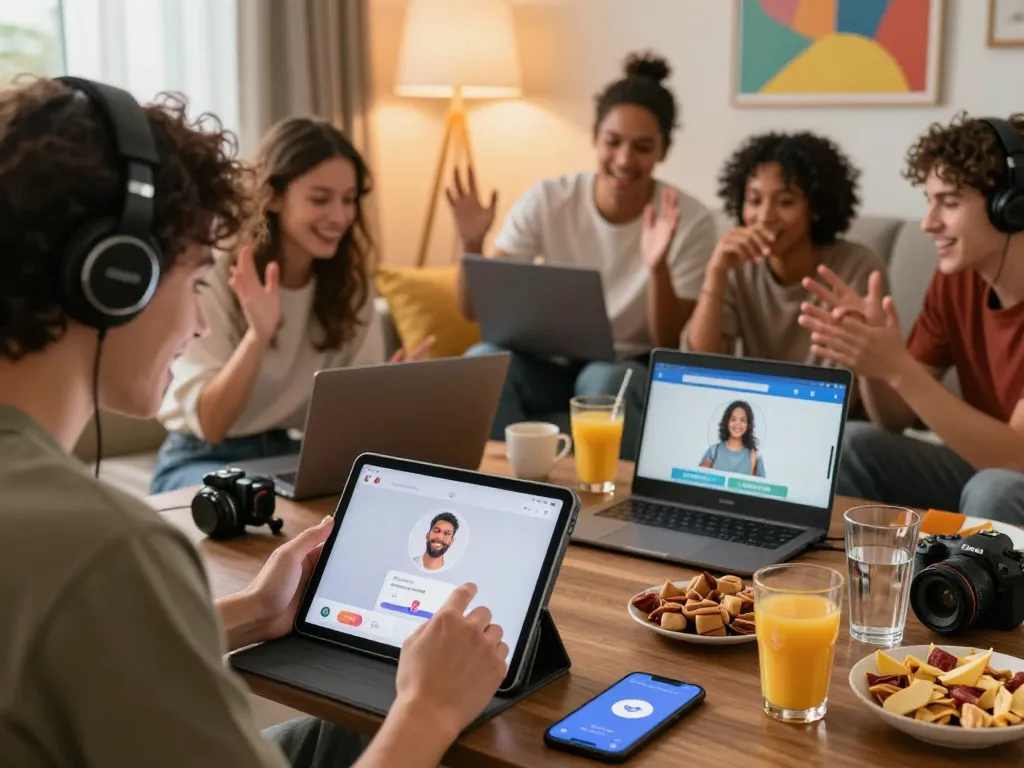 Users enjoying free ai sex chat in cozy home settings, showcasing interaction and connection through technology.