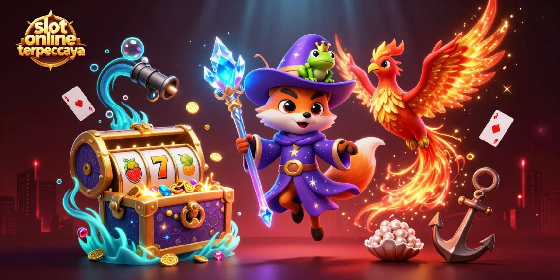 Play exciting slot games online terpercaya with high RTP and trendy gaming elements in vibrant 3D design.