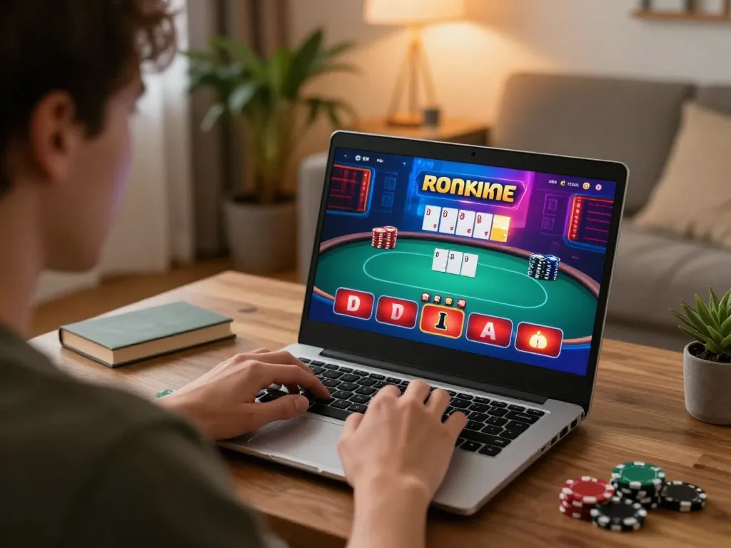 Engaging gameplay at Nhà cái bl555 shows a focused player strategizing with an online poker interface.