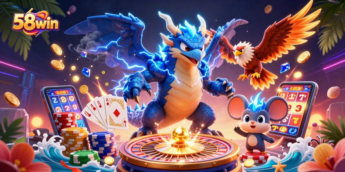 Bet on 58win with action-packed casino elements and vibrant 3D characters.