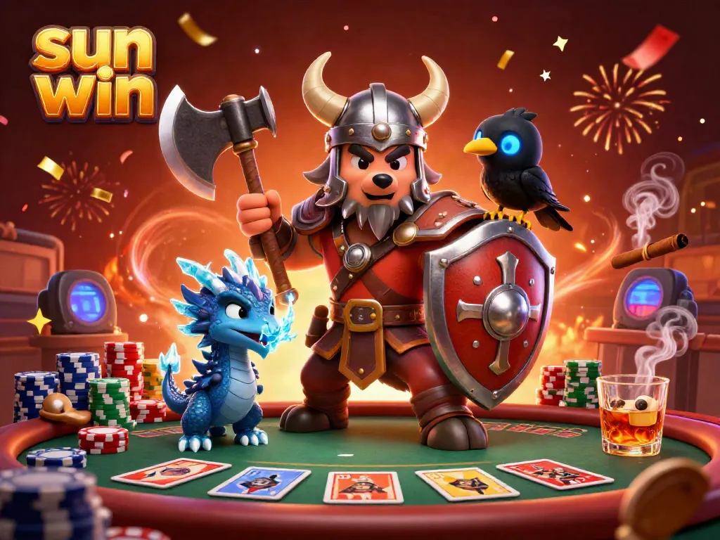 Engage in thrilling gameplay with the legendary sun win warriors amidst bustling casino action.