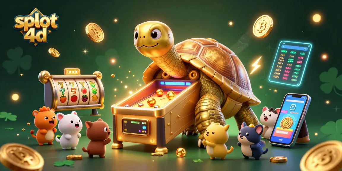 Engaging players with exciting slot 4d experiences beside a colossal pinball tortoise.