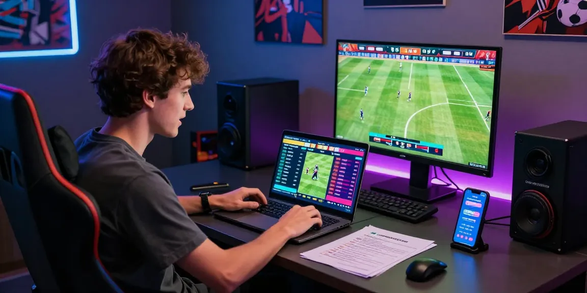 Engaging moment of a player analyzing sports odds at OPEN888