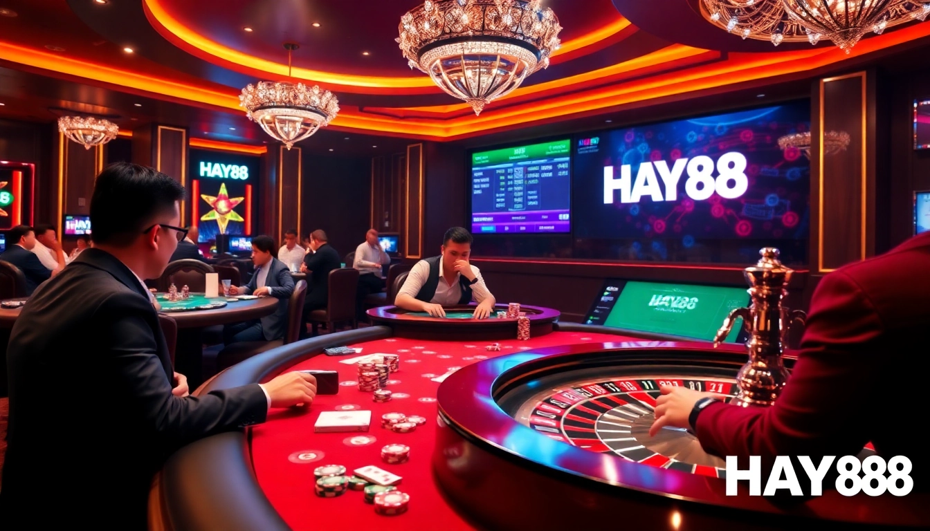 Experience the thrilling world of HAY88 with live poker games and vibrant casino action.