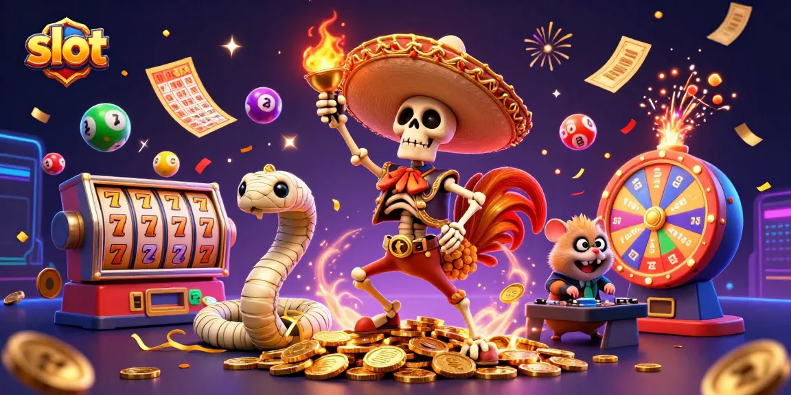 Spin your way to victory with colorful slot reels and vibrant characters celebrating gaming success!