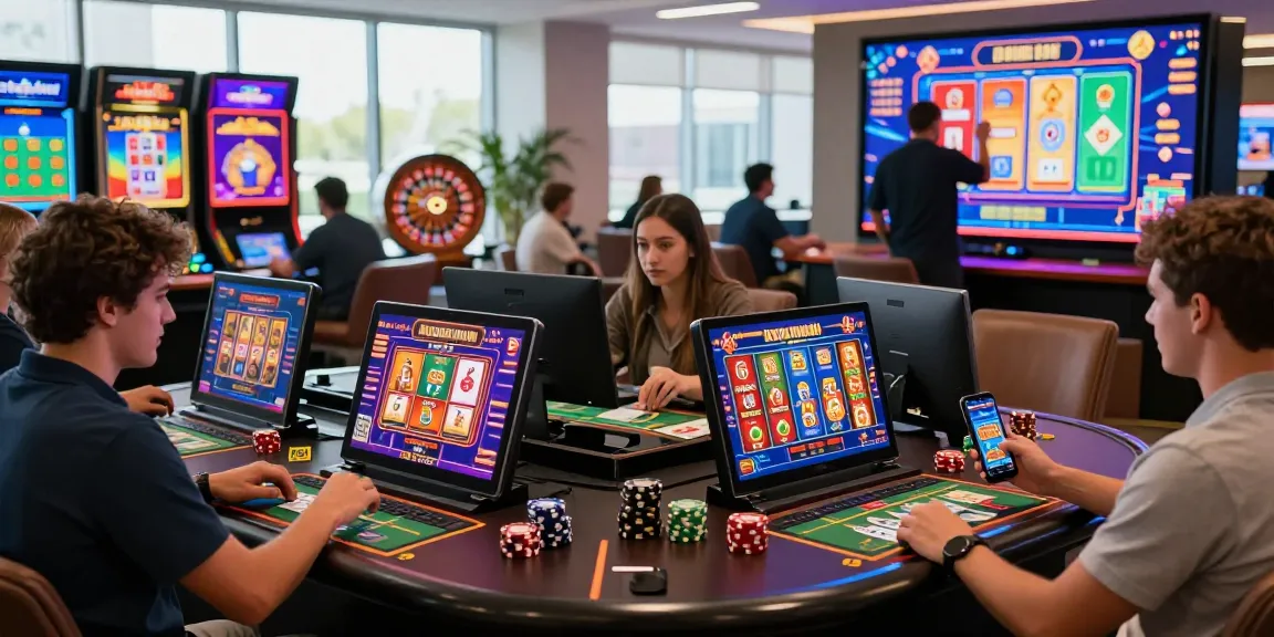 Players enjoying credit card casinos in a vibrant online gaming environment with lively interaction.