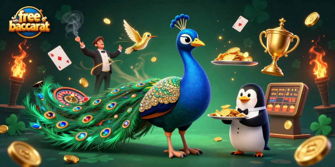 Engage in free credit baccarat thrilling gameplay with confident peacock, penguin, and hummingbird!