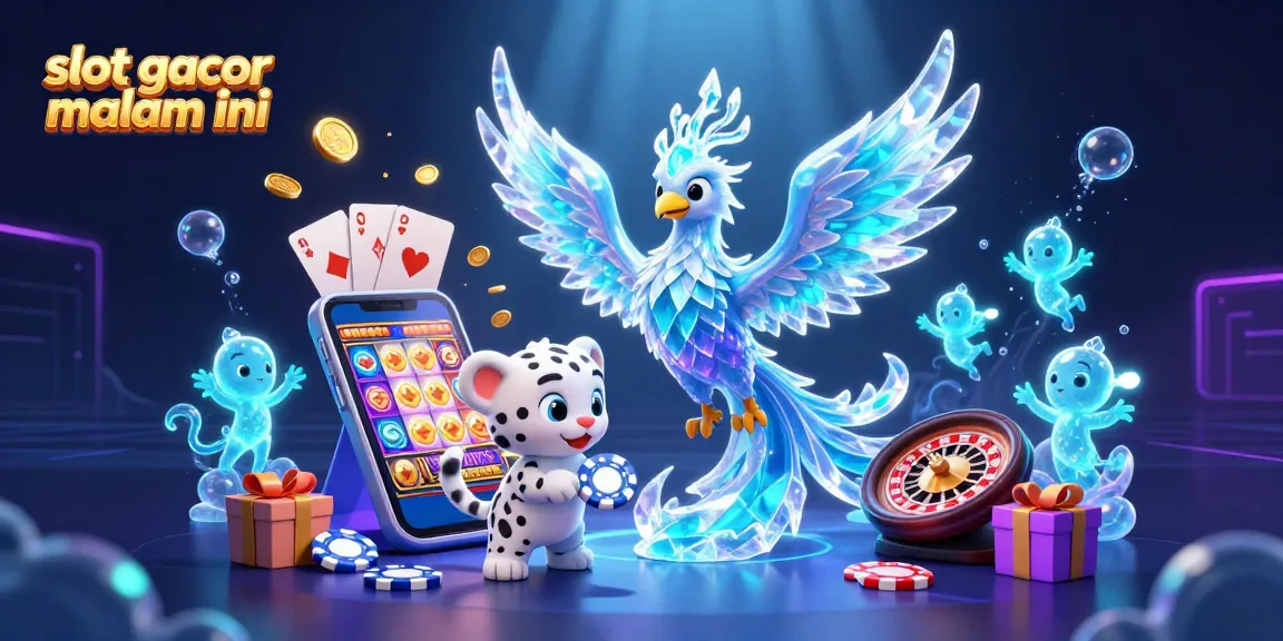 Mainkan slot gacor malam ini dengan pemandangan magis permainan dan simbol keberuntungan.