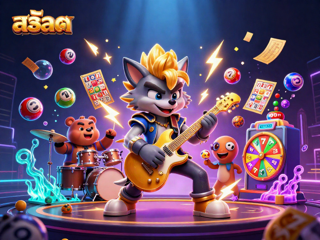 Experience exciting slots action in the vibrant scene featuring สล็อต characters and gambling elements.