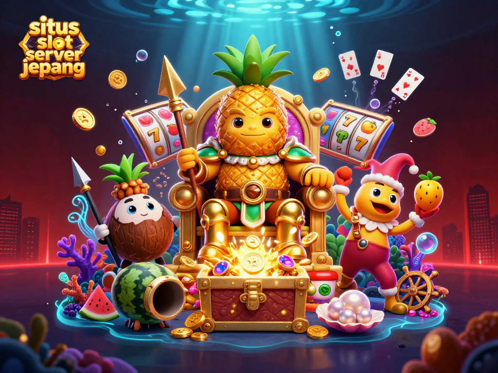 Experience the excitement of situs slot server jepang with a golden pineapple king and vibrant gaming elements.