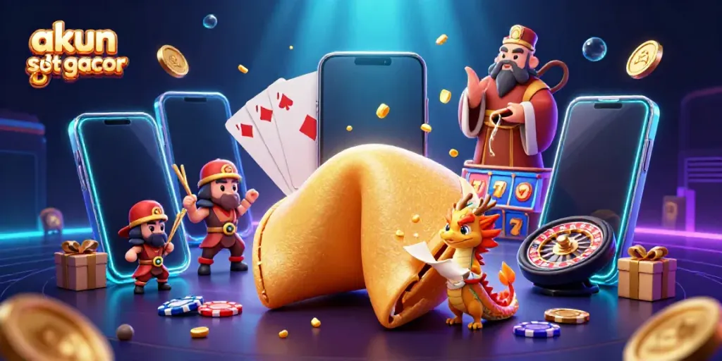 Spin the reels with akun slot gacor on vibrant golden-themed slot illustrations and characters.