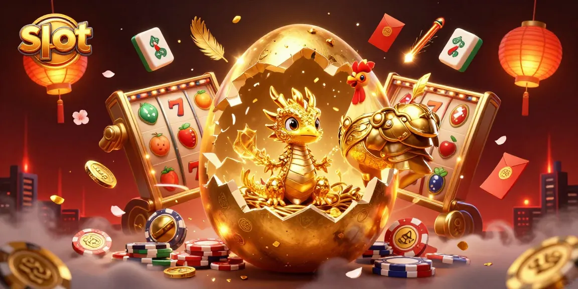 Menangkan slot gacor hari ini dengan ilustrasi 3D fantastis, menampilkan naga emas dan simbol keberuntungan.