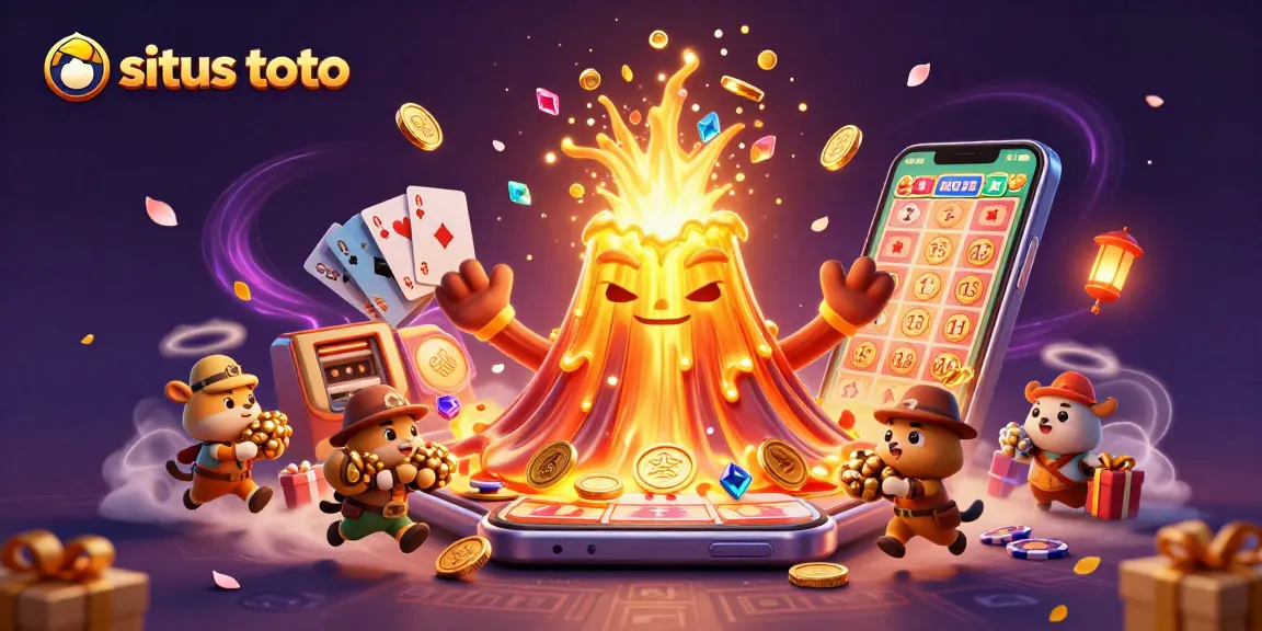 Permainan situs toto dengan jackpot, tumpahan koin emas, dan hewan penjelajah.