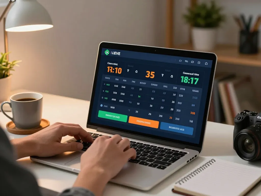 Excited bettor using Nhà cái kk55 for strategic sports betting while analyzing odds and statistics