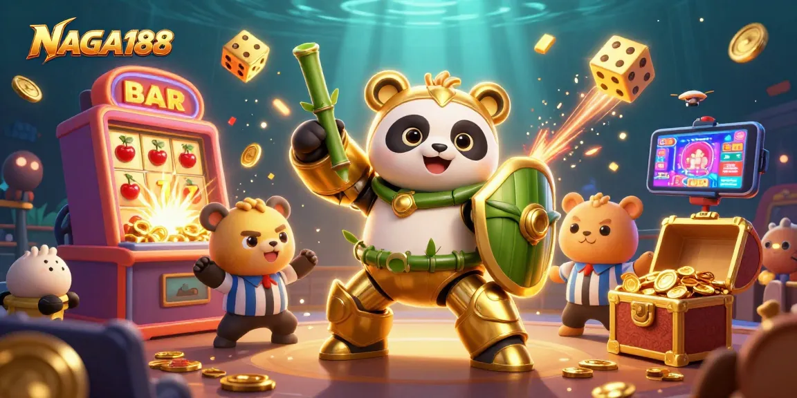 NAGA188 menghadirkan pengalaman bermain slot dengan karakter panda emas yang mengesankan di arena kasino